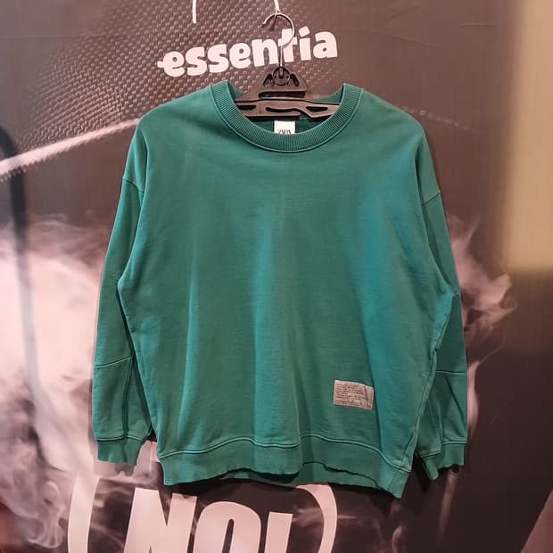 자라 베이직 맨투맨 그린