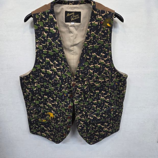 커스텀멜로우 빈티지 카모패턴 베스트 조끼 s