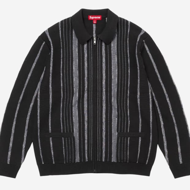 슈프림 24fw 스페클 집업 가디건 블랙