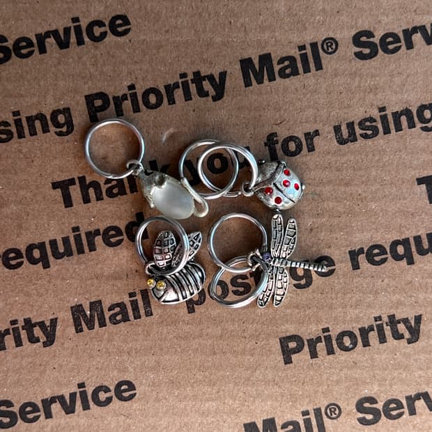 90s vtg Mini Animal Charms Keyring