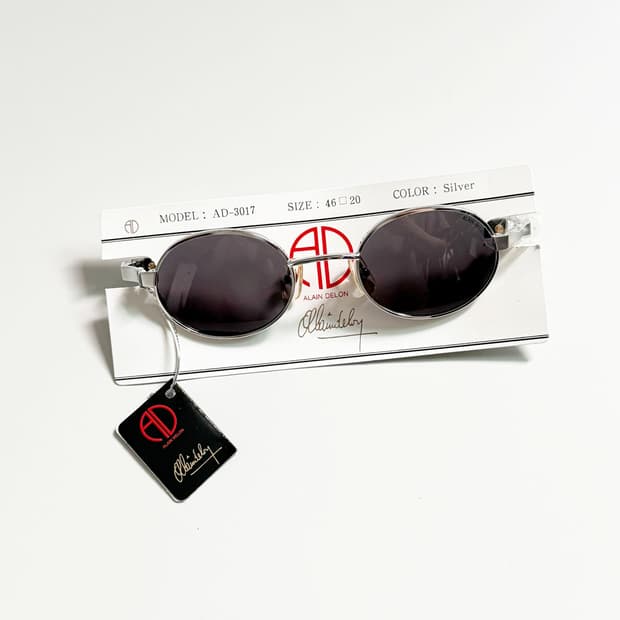 90s ALAIN DELON 알랭들롱 실버 오벌 프레임 빈티지 선글라스