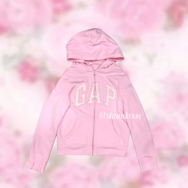 갭 연딸기 슈크림 후드집업 기모