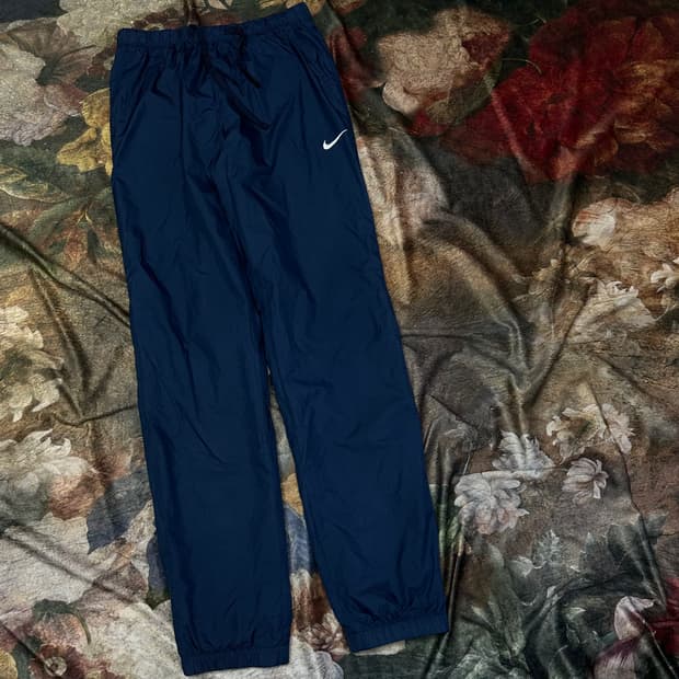 나이키 빈티지 화이트 스우시 스몰로고 네이비트랙팬츠 M