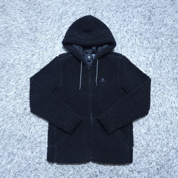아디다스) XS 여자 후리스집업 뽀글이 후드집업 / 왕눈이샵