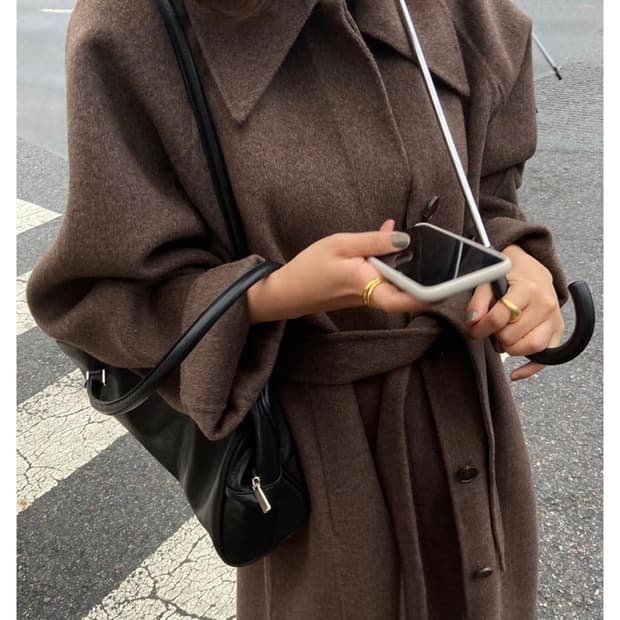 런던 플랏 핸드메이드 코트 브라운