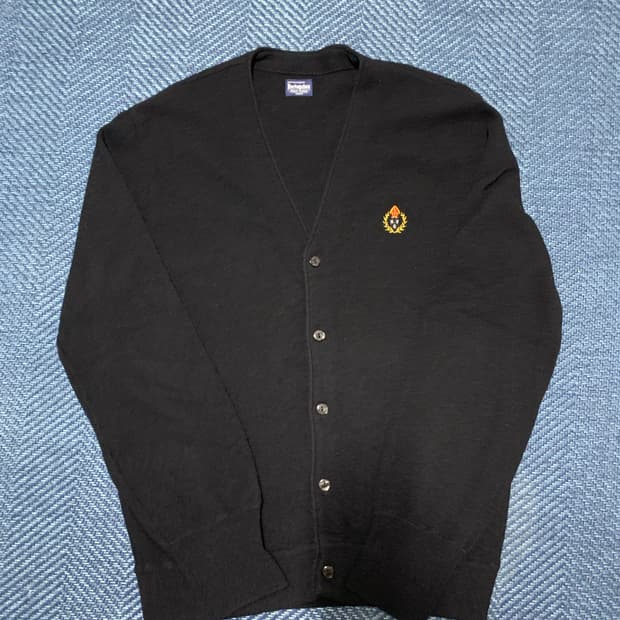 헤리티지플로스 울 크레스트 가디건 블랙 m