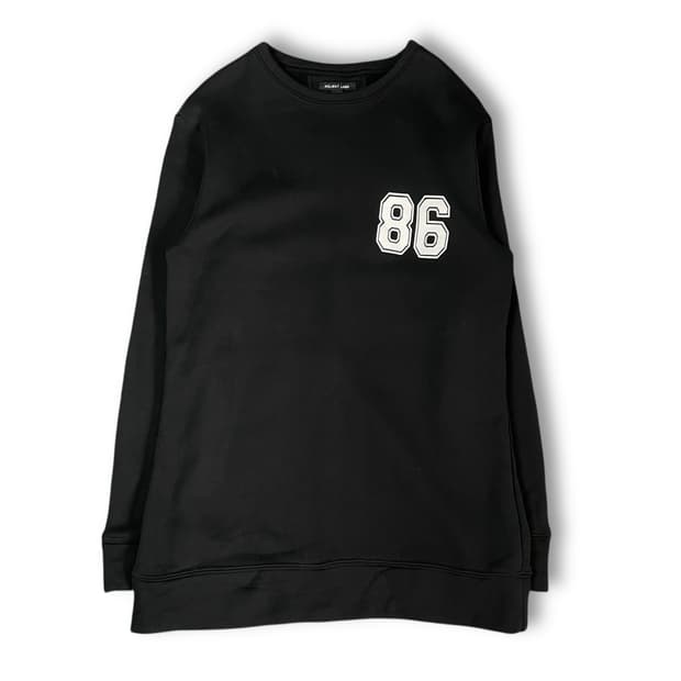 헬무트랭 블랙 86 프린팅 약기모 롱 스웻 셔츠 L