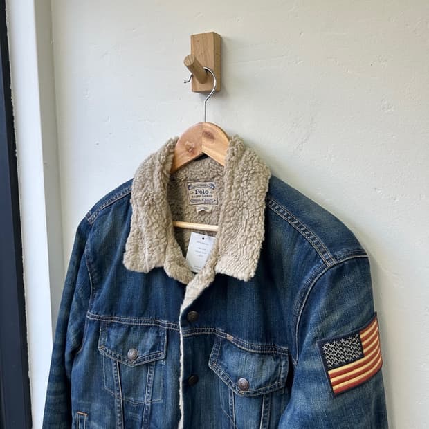15513 - 폴로 랄프로렌 쉐르파 성조기 데님 자켓