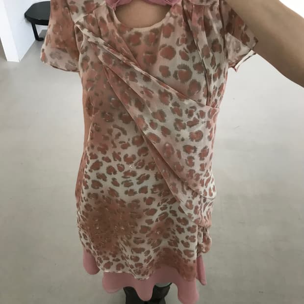 vintage pink scarf one-piece