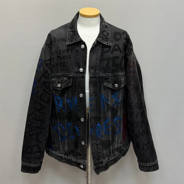 발렌시아가 그래피티 흑청 데님 자켓 ( 110 )