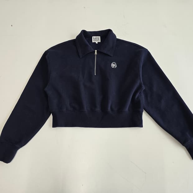 마리떼 프랑소와 저버 크롭 하프 집업. 맨투맨 네이비 M 