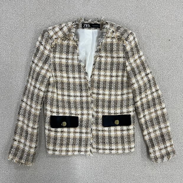 S 자라 여성 트위드 자켓 0213M