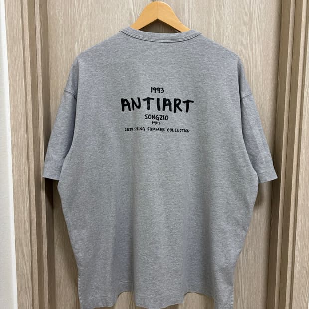 25SS)송지오옴므 ANTIART 파리컬렉션 오버핏 반팔46/멜란지그레이