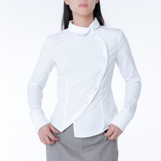 미세키서울 셔츠 Oblique button shirts WHITE