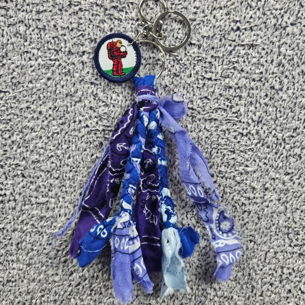 핸드메이드 커스텀 패치 반다나 카라비너 키링 ( OS ) / 10874