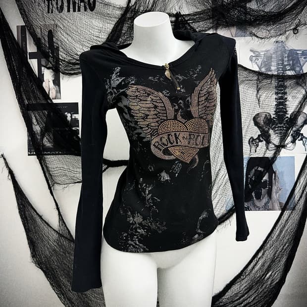 Egoist 00s beads printing hoodie longsle