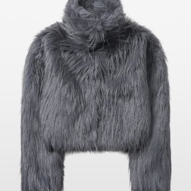 킴즈서울 퍼자켓 fluffy long hair fur jacket