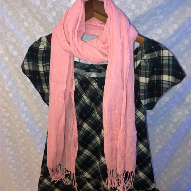💌 Vintage Check ops + Pink scarf set.