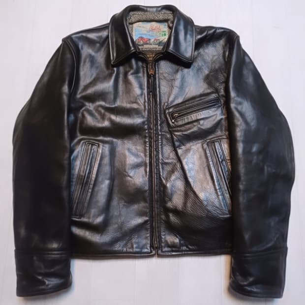 에어로레더 하프벨트 크롬악셀 호스하이드말가죽 레더자켓38아메카지워크웨어