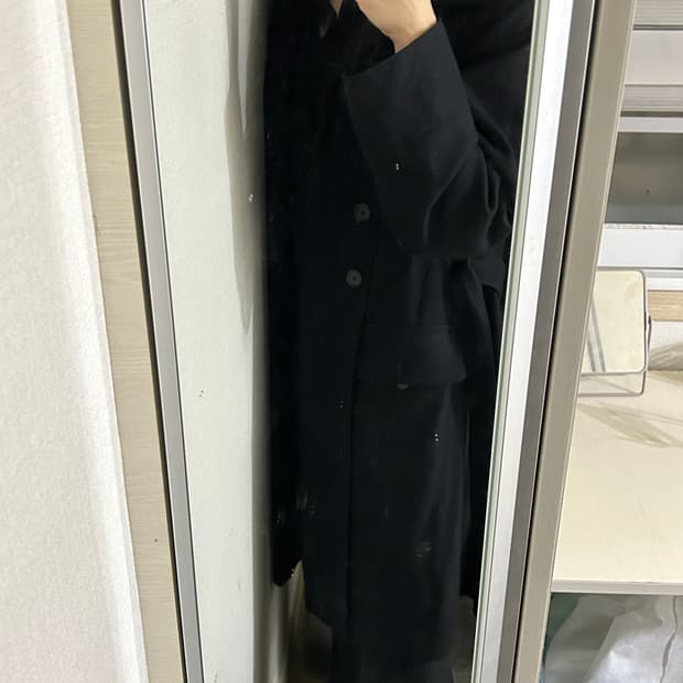 앤드뮐미스터 울 로브 블랙 코트 