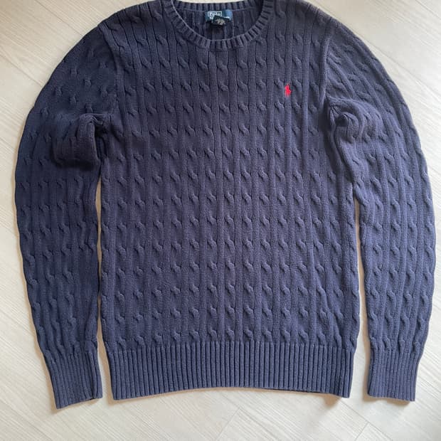 폴로 케이블 니트 네이비