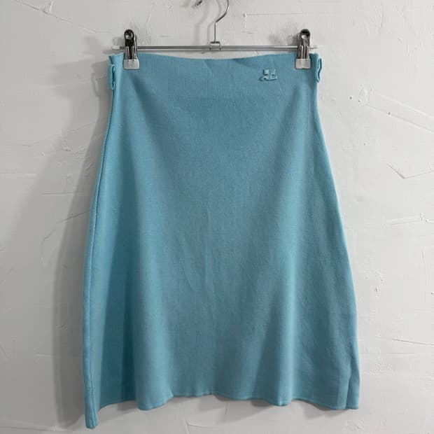 courreges blue knit skirt