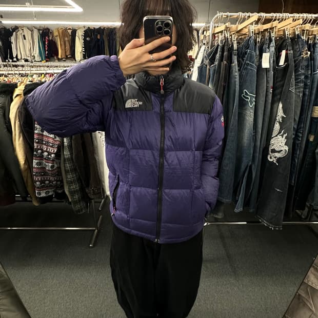 95)노스페이스 1996 레트로 눕시 퍼플 다운 자켓