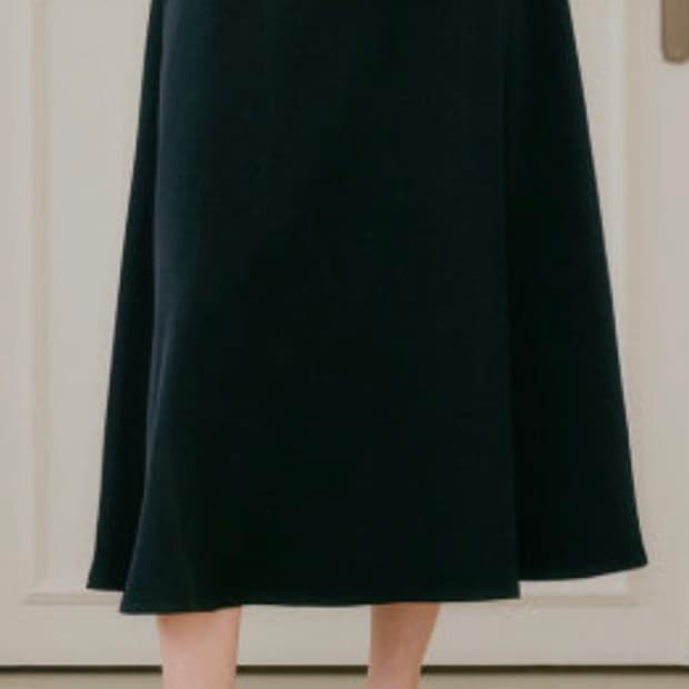 룩캐스트 울 핀턱 롱스커트 (black) m