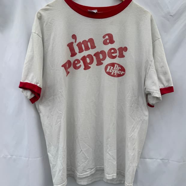 90s Dr. Pepper 빈티지 링거 반팔티셔츠