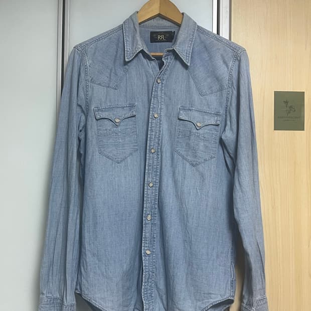 RRL 슬림 샴브레이 웨스턴 셔츠