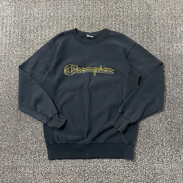 빈티지9. 일본빈티지 챔피온 리버스위브 로고 맨투맨 스웻셔츠 네이비