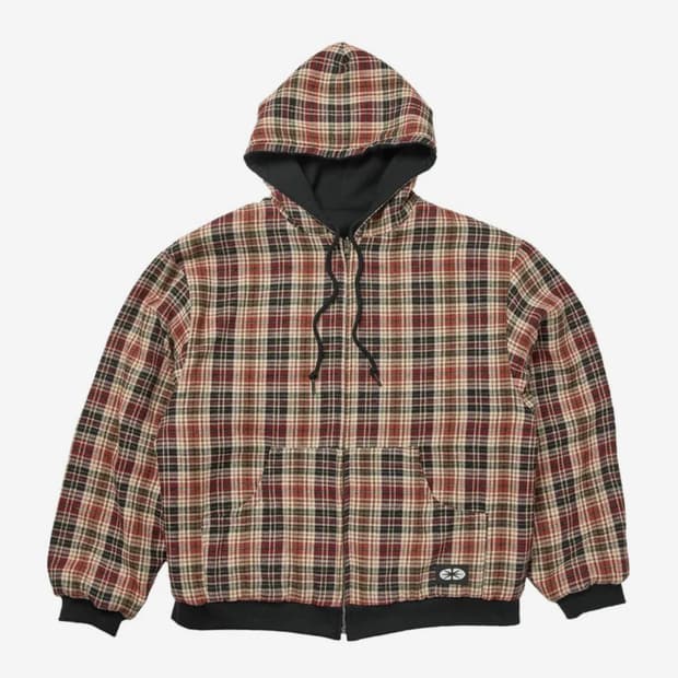 이알티알 리버시블 후드집업 체크 레드