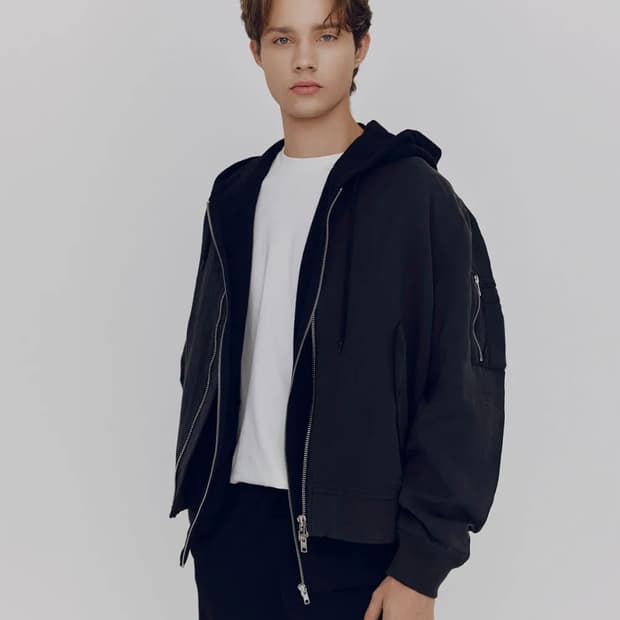 지오다노 오버사이즈 봄버자켓 차콜 L [새상품]