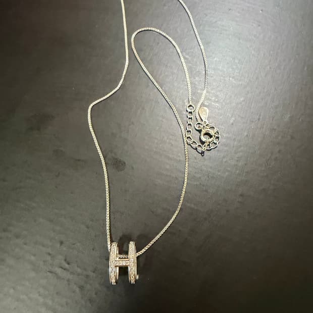 925 silver  H 목걸이 40cm 연장 4cm