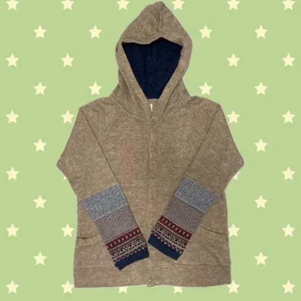 일본 빈티지 모리걸 하구미 보헤미안 후드가디건