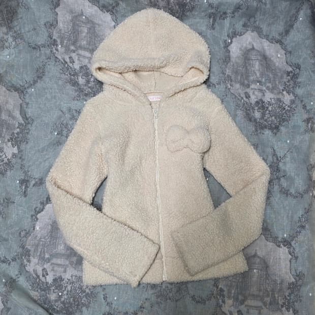 빈티지 리즈리사 리본 뽀글이 플리스 후드집업 히메갸루 룸웨어