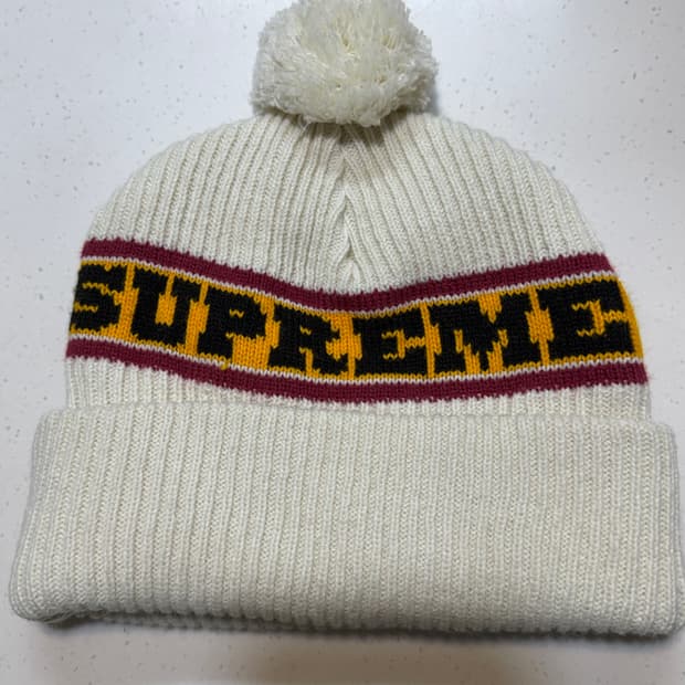 슈프림 24FW 시즌 빅 스트라이프 비니 내츄럴 컬러