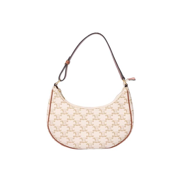 셀린느 193952BZJ 아바 백 트리옹프 캔버스 & 카프스킨 화이트