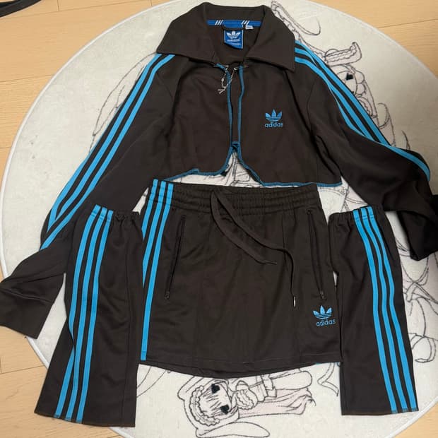 아디다스 브라운블루 삼선 리사이클링 리폼 adidas 스포티 y2k