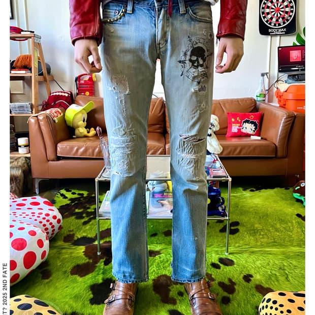 2000s EDWIN Punk Custom Boro Denim Pants