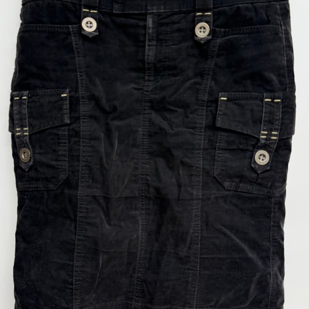 vintage black midi skirt