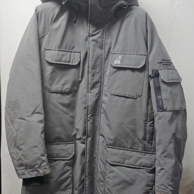 캉골 덕다운 하프 패딩 XL  그레이