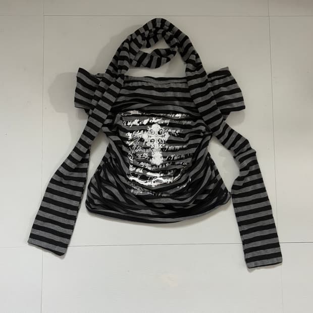 • striped top & muffler set