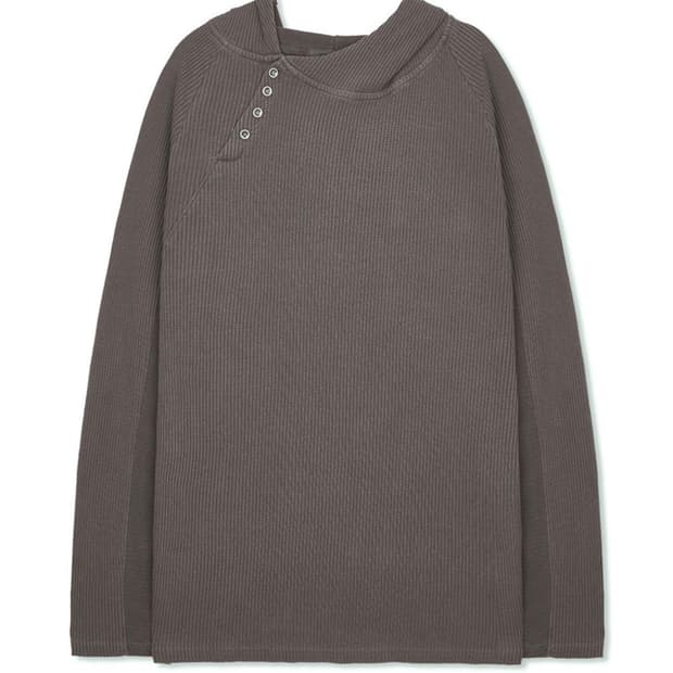 [L] 이그노타 코어:11 버튼 롱 슬리브 티셔츠 브라운