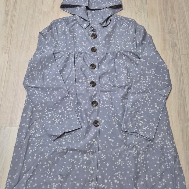 빈티지 그레이 별 우비 레인코트