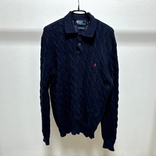 [L] 폴로 랄프로렌 네이비 카라 니트