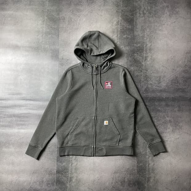 CARHARTT 칼하트 빈티지 그레이 기모 코튼 후드집업 A00462