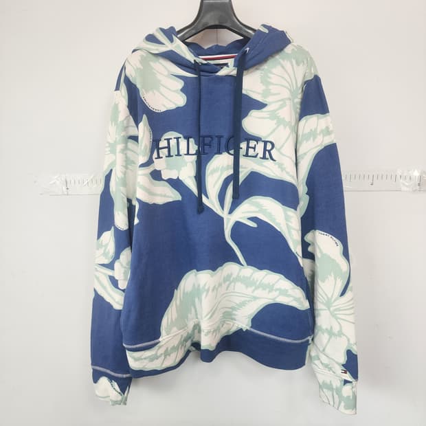타미힐피거 블루 플라워 후드티