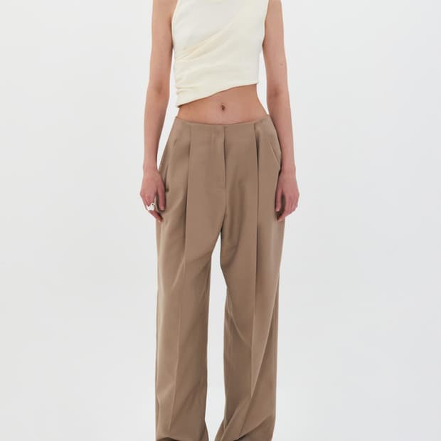 low rise trouser - beige