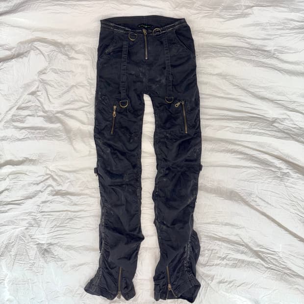 락펑크 슬림 벨티드 팬츠 